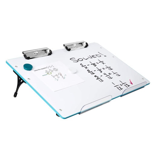 Blue Visual Edge Writing Slant Board With maget and math problem