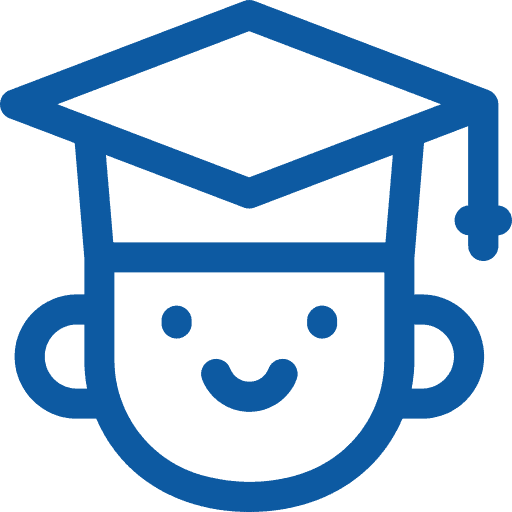 Icon of a person with a graduation hat